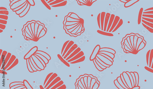 Cute shell pattern background vector design