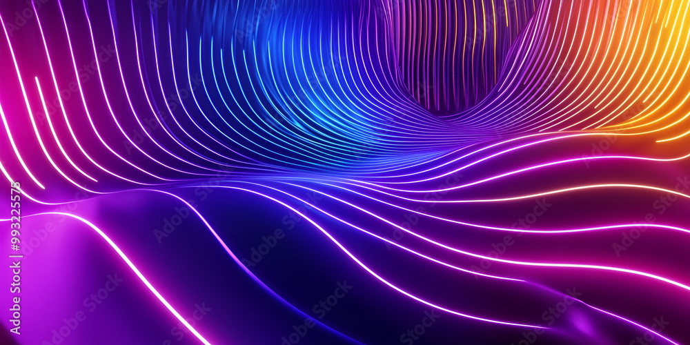 Abstract Neon Waves with Vibrant Gradient Colors Abstract Neon Waves with Vibrant Gradient Colors