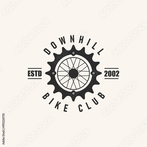 gear bike icon vintage logo design vector.