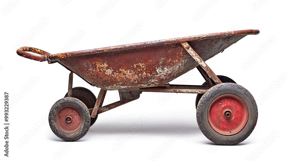 wheelbarrow isolated on white background 
