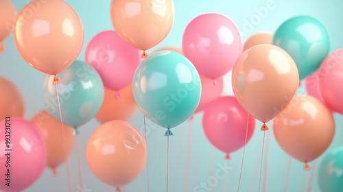 Wallpaper Mural A bunch of colorful balloons floating in the air Torontodigital.ca