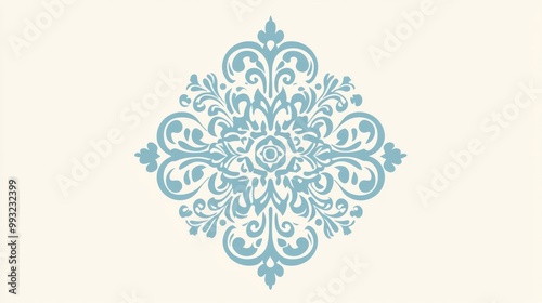 This wallpaper design is in a baroque Rococo style and would be suited to textile, clothing, and bottom design.