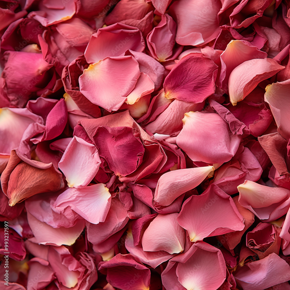 Pink Rose Petals Spread In A Beautiful Layered Pattern Close-Up View Pink Rose Petals Spread In A Beautiful Layered Pattern Close-Up View