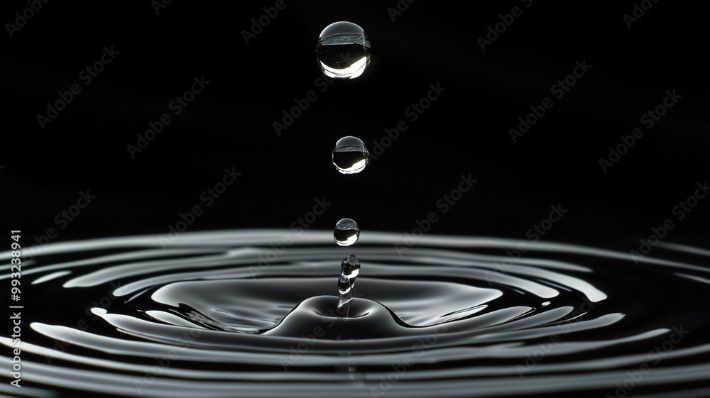 A drop of water falling into the water. A drop of water falling into the water.