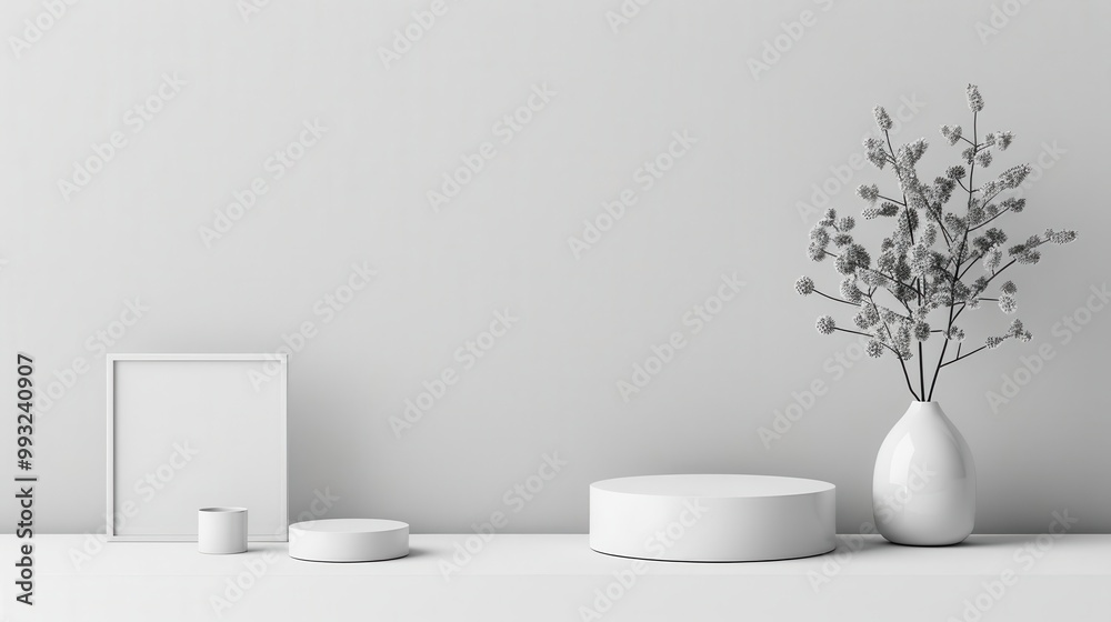 Simple and clean white podium setup, perfect for showcasing products, minimalist style, soft lighting, ultra-realistic Simple and clean white podium setup, perfect for showcasing products, minimalist style, soft lighting, ultra-realistic