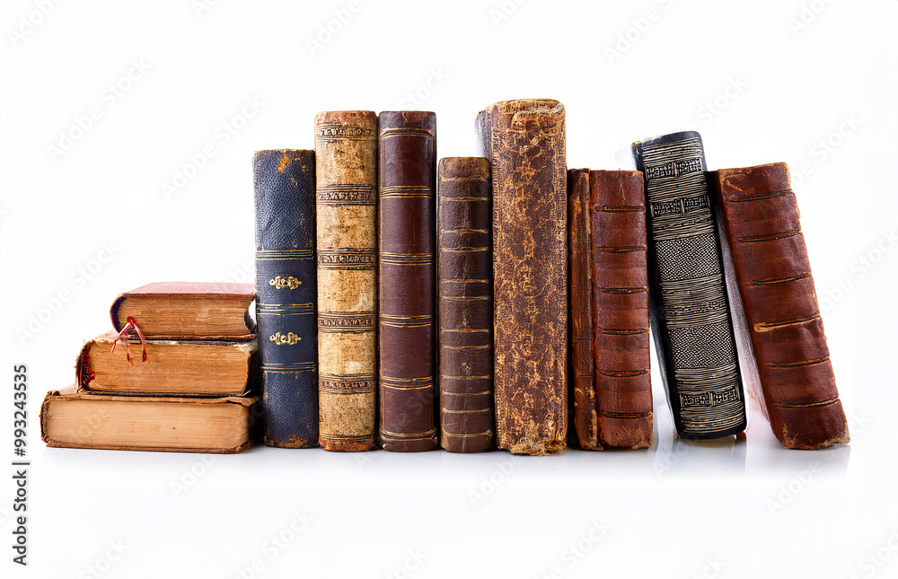 Naklejka premium Old books isolated on white background