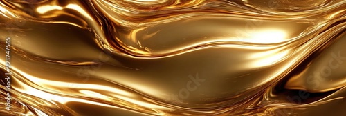 Molten gold texture with rich, liquid sheen flowing in smooth waves