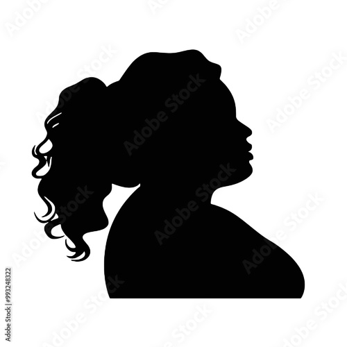 Overweight woman silhouette vector illustration transparent background