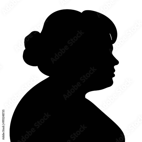 Overweight Fat Women Silhouette -vector illustration transparent background