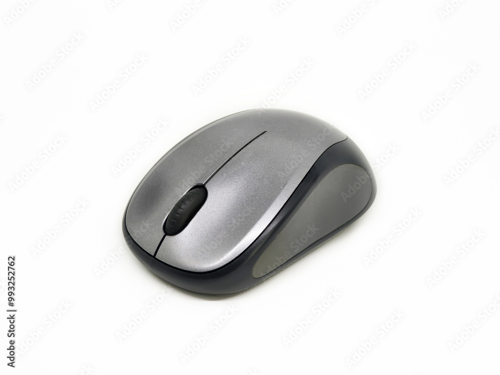 Grey computer mouse wireless bluetooth, isolated on white background. Grey computer mouse wireless bluetooth, isolated on white background.