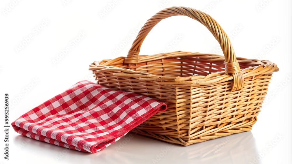 red, food, symmetrical, isolated, symmetrical, fabric, tablecloth, isolated, picnic basket, white, leisure,red napkin, relaxation, Red napkin and picnic basket isolated on white symmetrical red, food, symmetrical, isolated, symmetrical, fabric, tablecloth, isolated, picnic basket, white, leisure,red napkin, relaxation, Red napkin and picnic basket isolated on white symmetrical