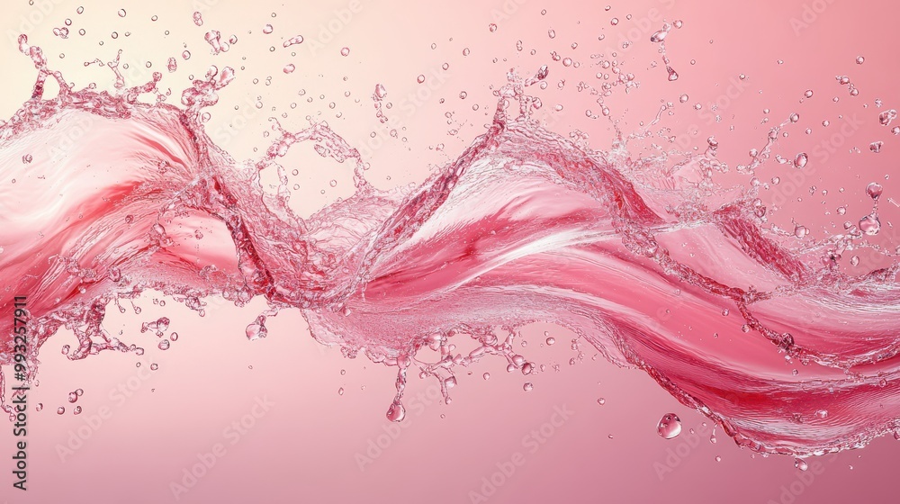 Abstract Pink Wave on Pastel Background Abstract Pink Wave on Pastel Background
