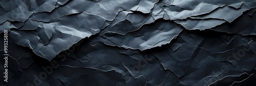 Wallpaper Mural Dark Abstract Background - Black Paper Texture with Wrinkles and Creases Torontodigital.ca