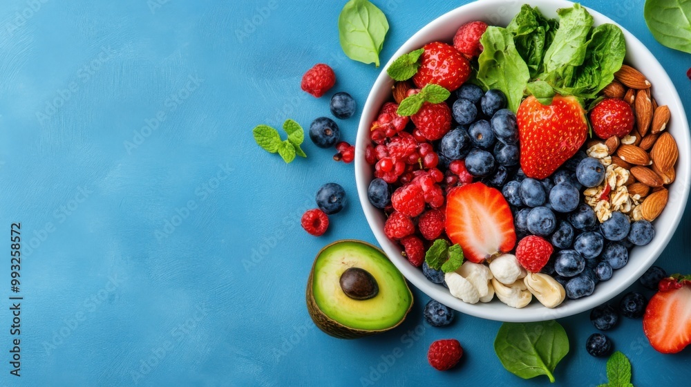 Healthy Diet Bowl with Fresh Fruits and Nuts Healthy Diet Bowl with Fresh Fruits and Nuts