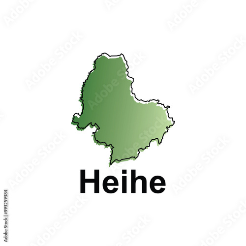 Simple Map City of Heihe, map with gradient color style, World map Chinese country vector illustration template photo