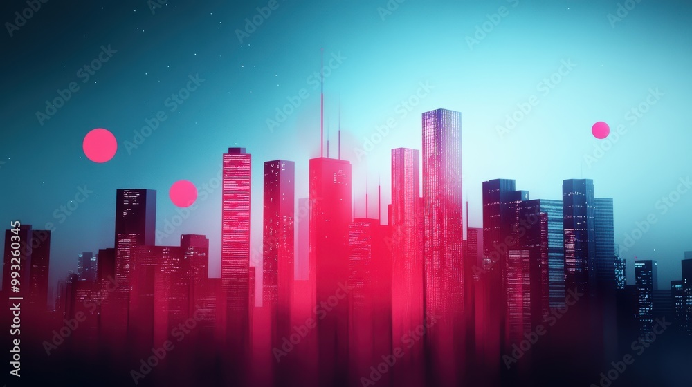 A vibrant illustration of a nocturnal cityscape with neon lights and illuminated buildings, creating a dynamic and energetic atmosphere. A vibrant illustration of a nocturnal cityscape with neon lights and illuminated buildings, creating a dynamic and energetic atmosphere.