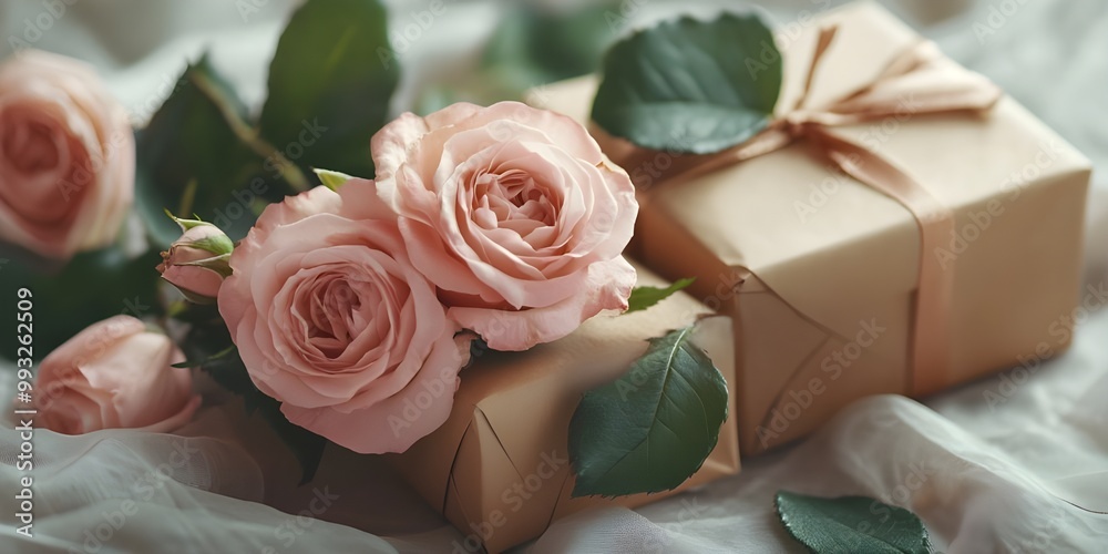 A box of roses with a ribbon tied around it
A box of roses with a ribbon tied around it