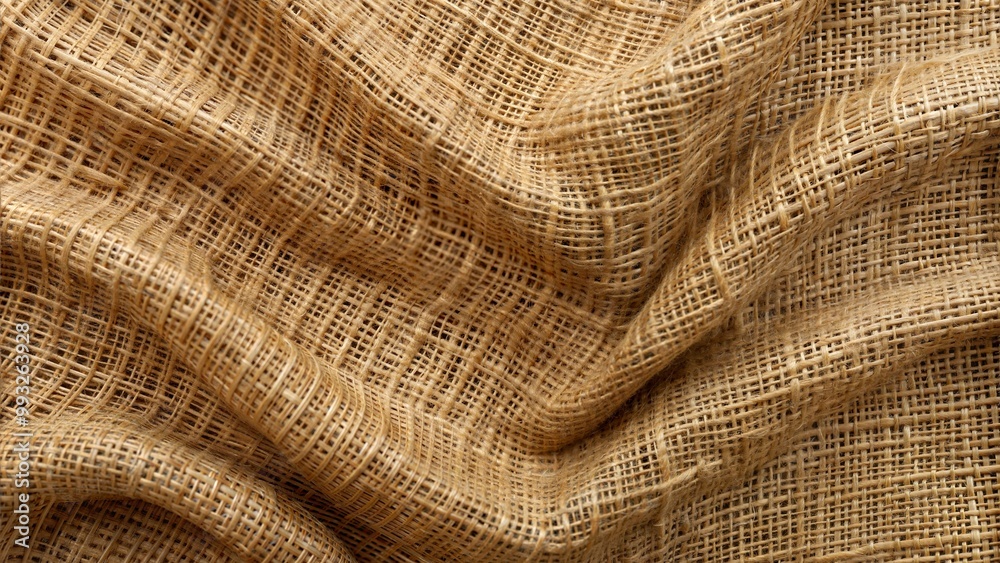 Fototapeta premium Textured burlap fabric background for crafts and home decor, copy space