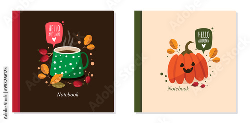 Notepad Front Cover Design with Pumpkin