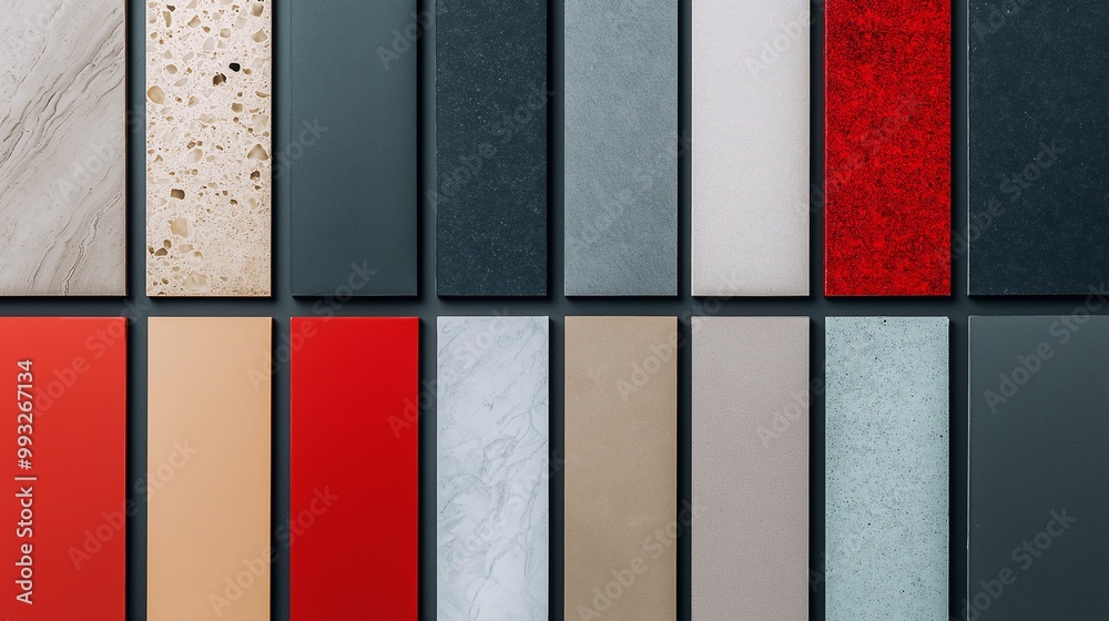 Fototapeta premium Colorful Surface Samples for Interior Design Projects