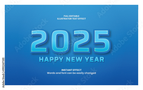 2025 3D Text Effect Vector 2025 Photo Happy New Year