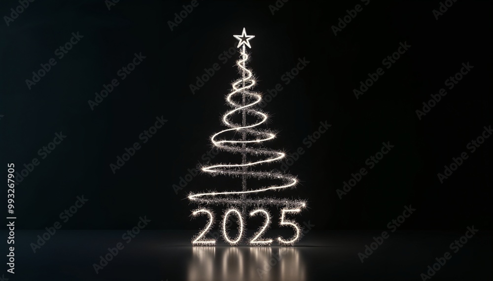 christmas tree made of lights and a text 2025 new year wallpaper christmas tree made of lights and a text 2025 new year wallpaper