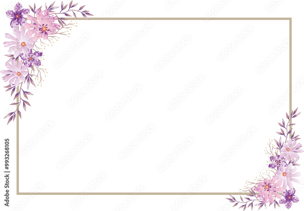 Obraz premium flower frame background with watercolor