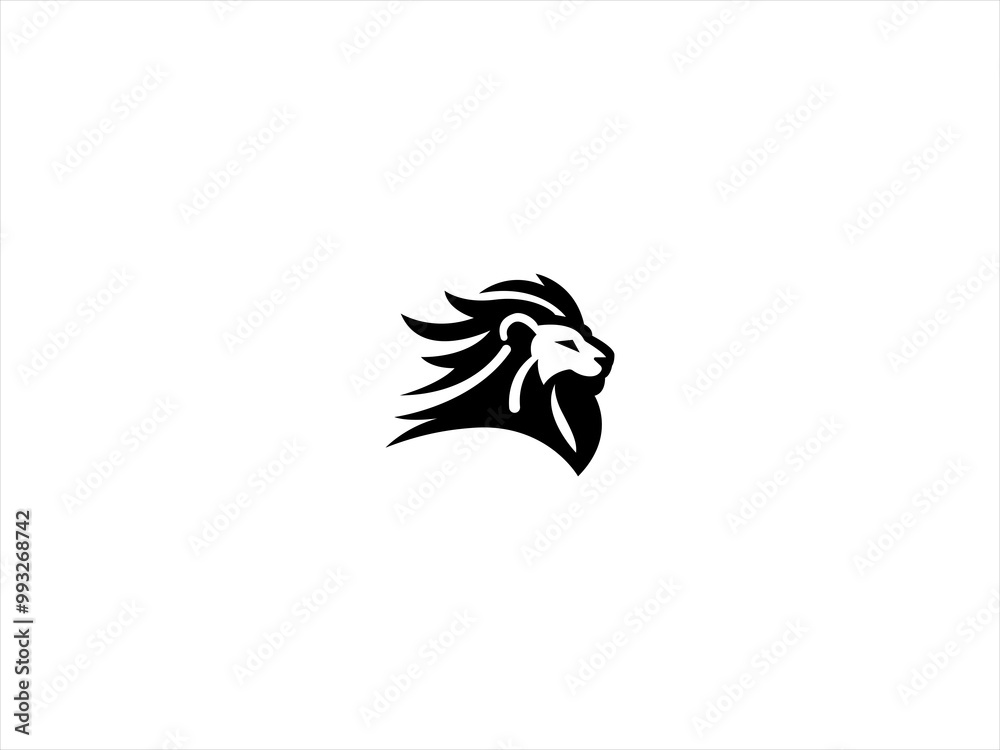 Obraz premium Majestic Lion logo Emblem of Strength and Authority,The Majestic Lion logo embodies the essence of power, courage, and leadership.