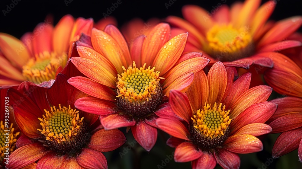 Vibrant Orange and Red Flowers Close Up Vibrant Orange and Red Flowers Close Up