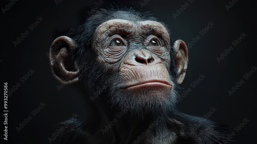 Close-up Portrait of a Curious Chimpanzee Close-up Portrait of a Curious Chimpanzee