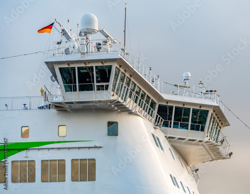 Navigation bridge of a ship photo