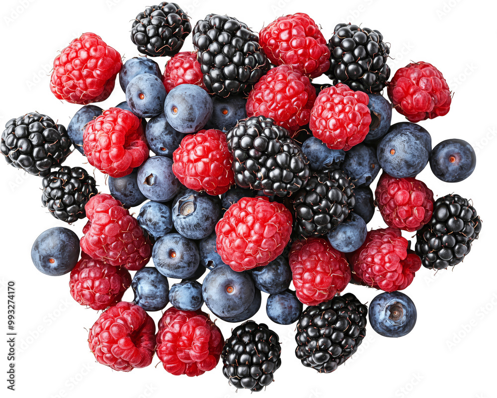 Vibrant Mixed Berries on transparent background Vibrant Mixed Berries on transparent background