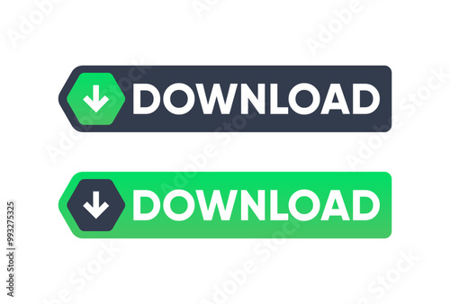 Set of Download Button banner vector design