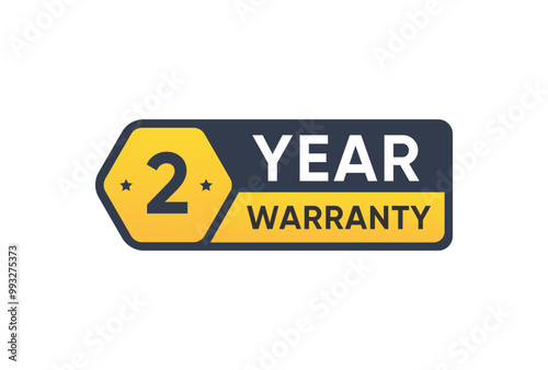 2 year warranty sign Banner Vector design