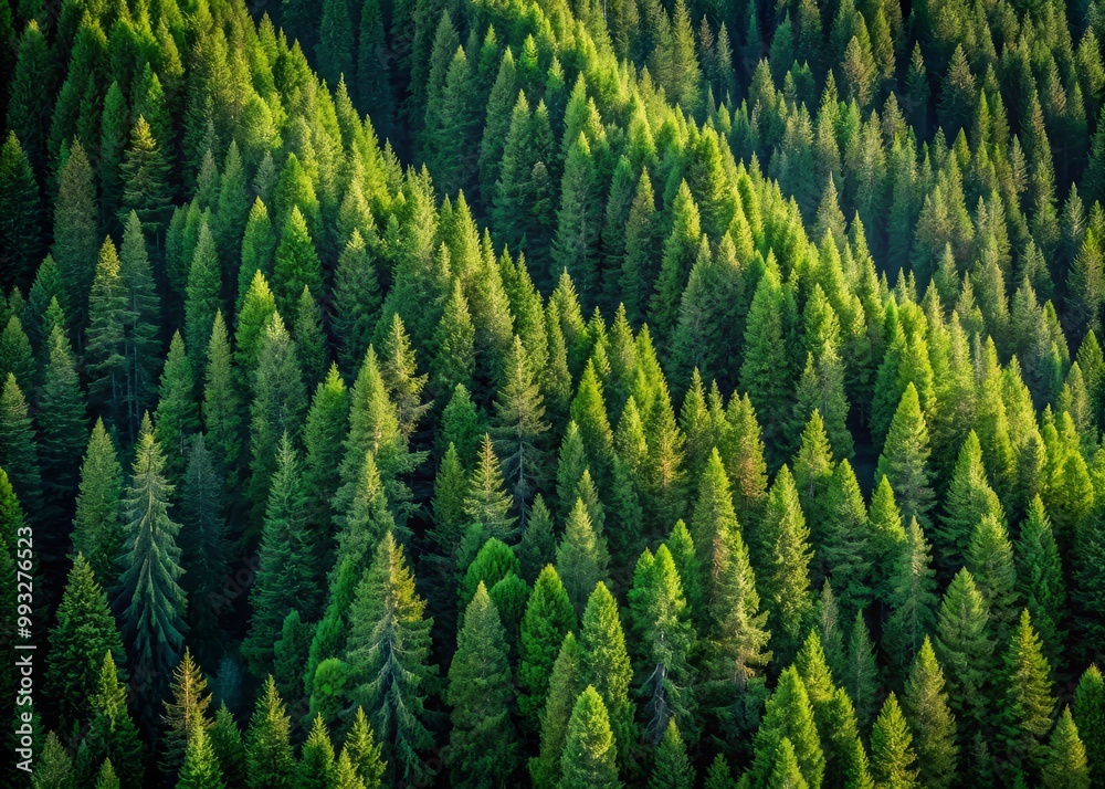 Aerial view of pine trees on a steep hillside, showcasing their abstract patterns and textures in a minimalist, monochromatic design Aerial view of pine trees on a steep hillside, showcasing their abstract patterns and textures in a minimalist, monochromatic design