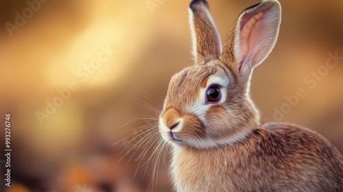 A portrait of a rabbit with large, expressive eyes, capturing the beauty and charm of this gentle animal.