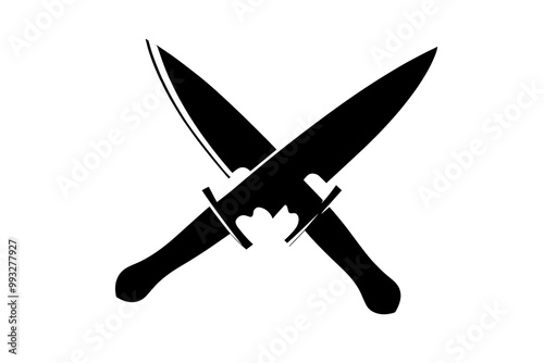 silhouette of a Throwing Knives