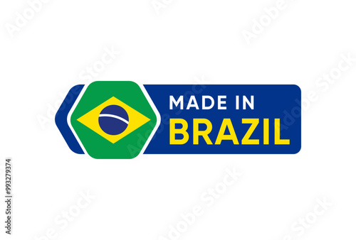 Made In Brazil Label Banner sign design