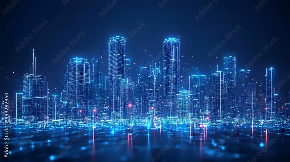 Futuristic Smart City Illustration - Digital Urban Landscape Futuristic Smart City Illustration - Digital Urban Landscape