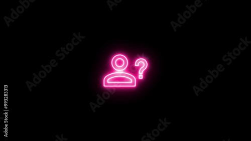 Neon man with question mark.