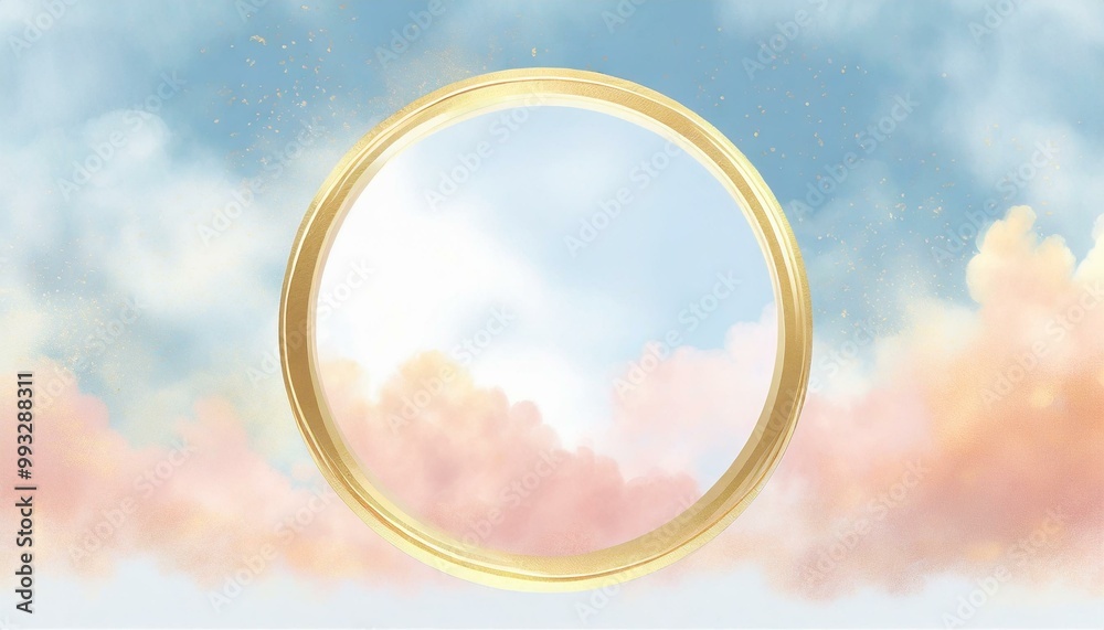 美しい金の輪のフレームイラスト 美しい金の輪のフレームイラスト