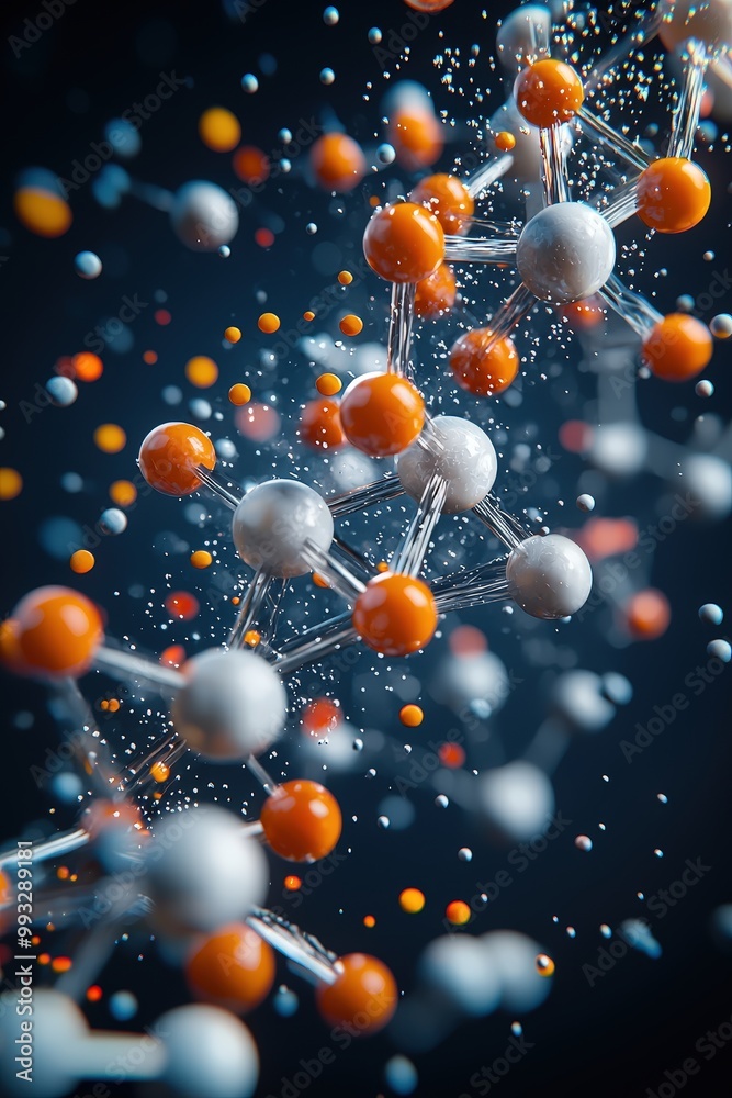 Illustration of epicatechin molecules neutralizing free radicals in an abstract background Illustration of epicatechin molecules neutralizing free radicals in an abstract background