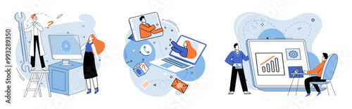Teamwork vector illustration. Planning is crucial for effective teamwork and successful project execution Teamwork is foundation strong and successful business Innovative ideas drive successful