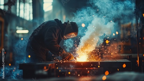 welder worker weld detail industry factory sparks