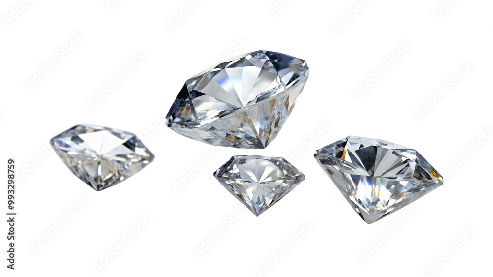 Crystal-clear diamond, isolated on white, shines brightly, a symbol of luxury and wealth Crystal-clear diamond, isolated on white, shines brightly, a symbol of luxury and wealth