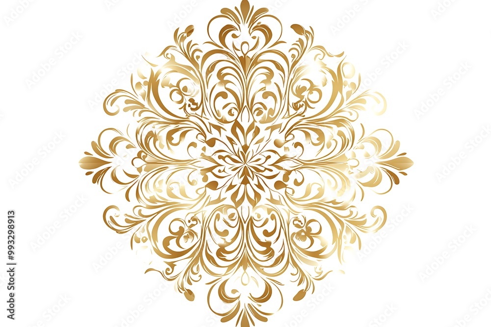 Damask graphic ornament. Floral design element. Gold pattern Damask graphic ornament. Floral design element. Gold pattern
