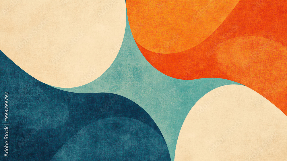 Warm orange and cool blue create striking contrast in this abstract design. smooth curves and soft textures evoke sense of harmony and balance Warm orange and cool blue create striking contrast in this abstract design. smooth curves and soft textures evoke sense of harmony and balance