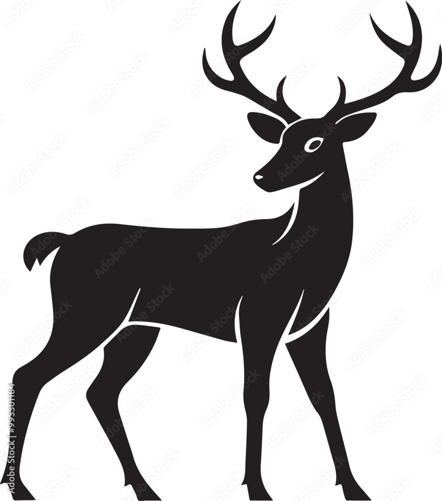 Obraz premium Deer Vector Silhouette illustration Design