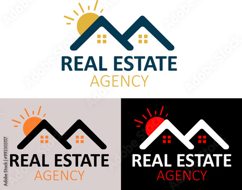 Real estate agency company vector logo design