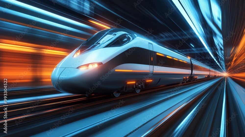 Fototapeta premium modern high-speed train railway